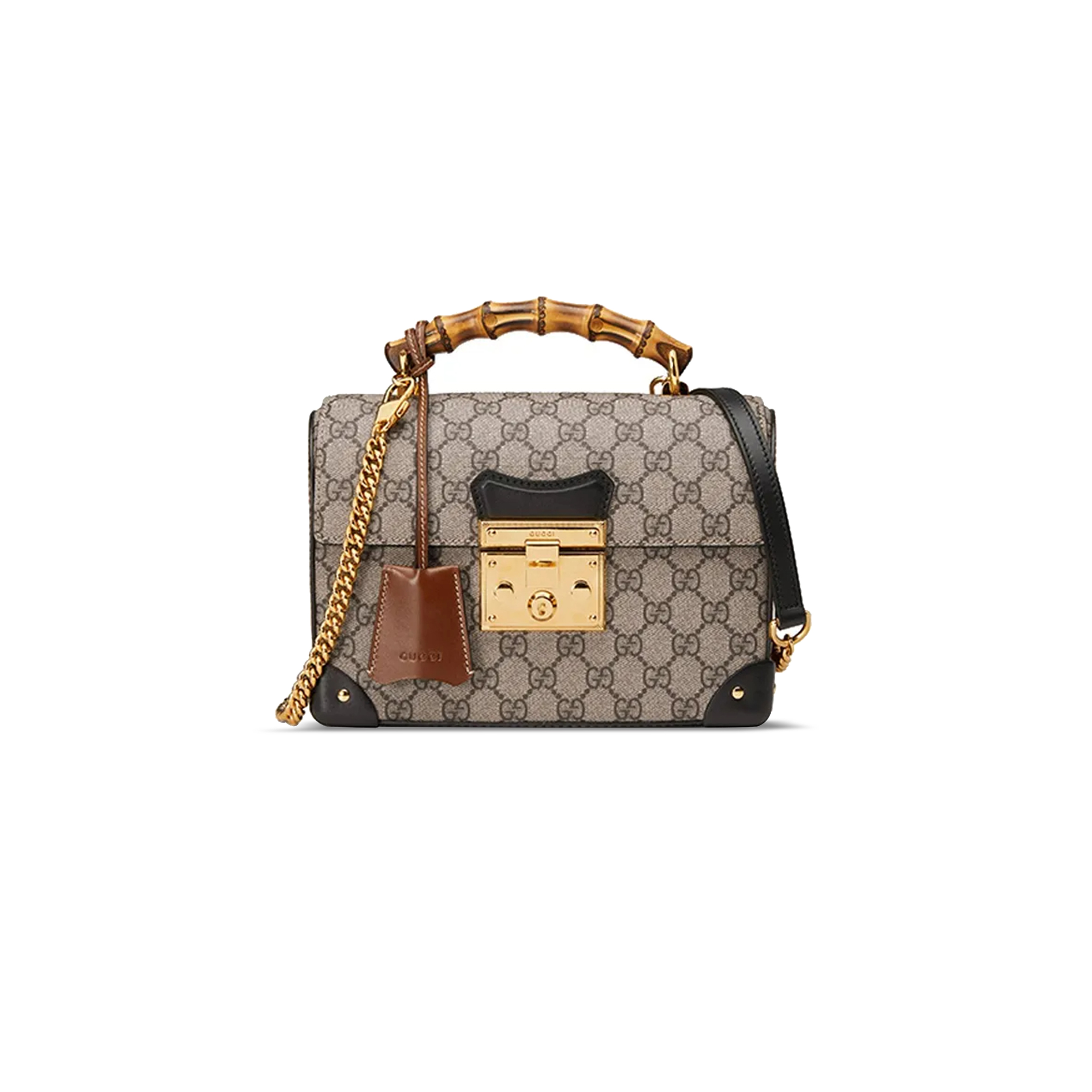 GUCCI PADLOCK CANVAS WITH LEATHER SHOULDER BAG 603221 (24*17*10cm)